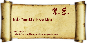Németh Evetke névjegykártya