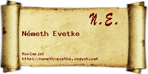 Németh Evetke névjegykártya
